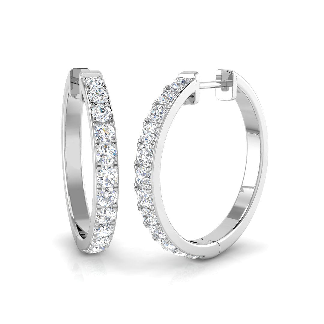 Hoop Earrings - Ergly 1ct Round Cut Diamond Pure Radiance