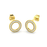 Stunning 0.10 Ct Diamond Circle of Life Stud Earrings in White Gold