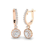 Rusty Gold Diamond Drop & Trilogy Earrings - 1ct Luxury Jewelry