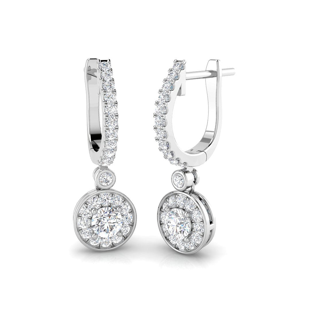 Rusty Gold Diamond Drop & Trilogy Earrings - 1ct Luxury Jewelry