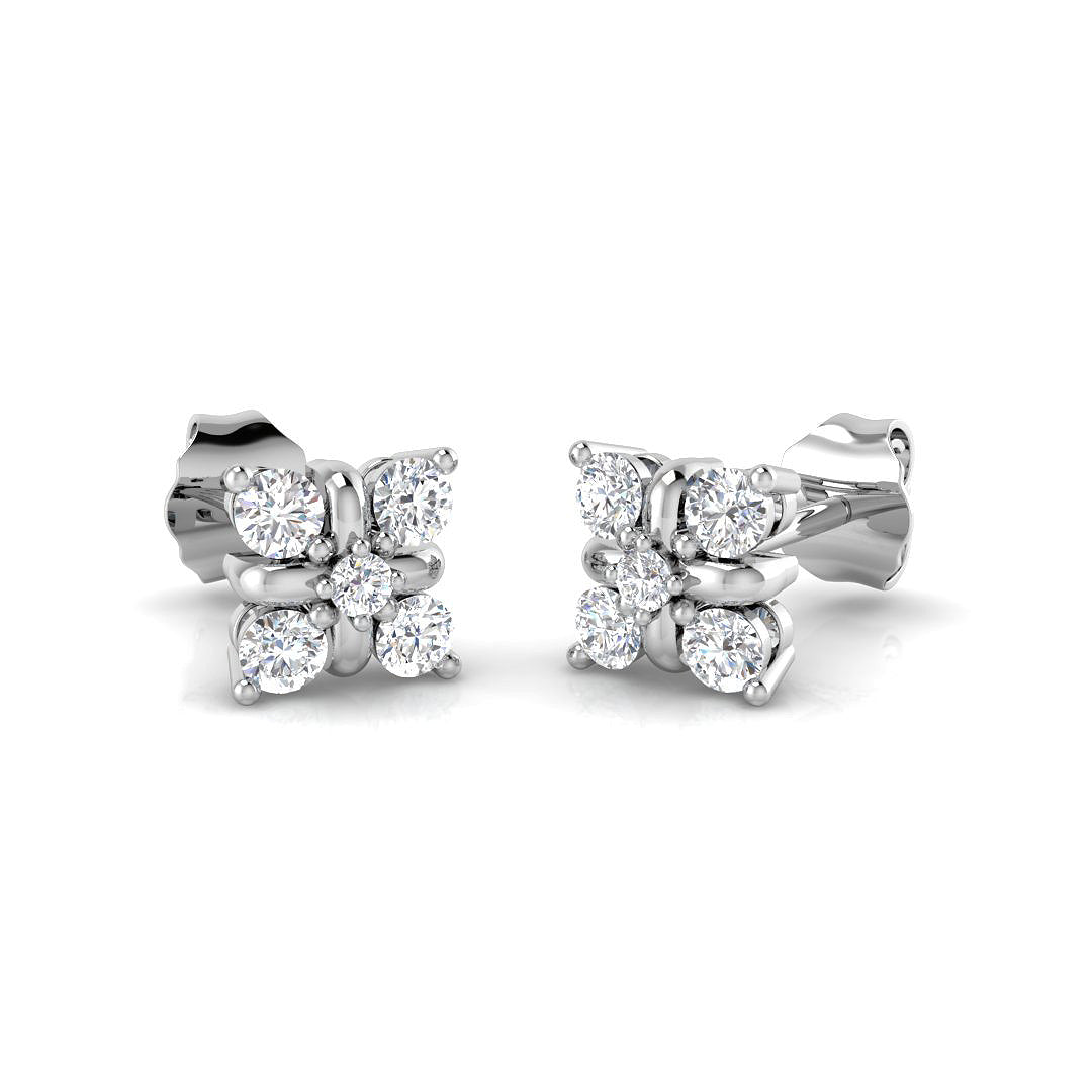 0.42ct Lab Diamond Round Cut Stud Earrings in 9K White Gold
