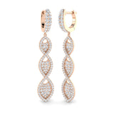 Salsy 1.5ct Gold Diamond Drop & Trilogy Earrings - Luxury Jewelry