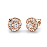 0.50 Ct Vintage Art Deco Diamond Stud Earrings in White Gold | Milgrain Target Studs