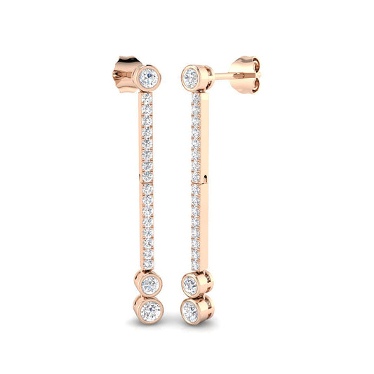 "Elegant Saucy Gold Drop & Trilogy Diamond Earrings - 0.5ct Luxury"