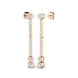 "Elegant Saucy Gold Drop & Trilogy Diamond Earrings - 0.5ct Luxury"