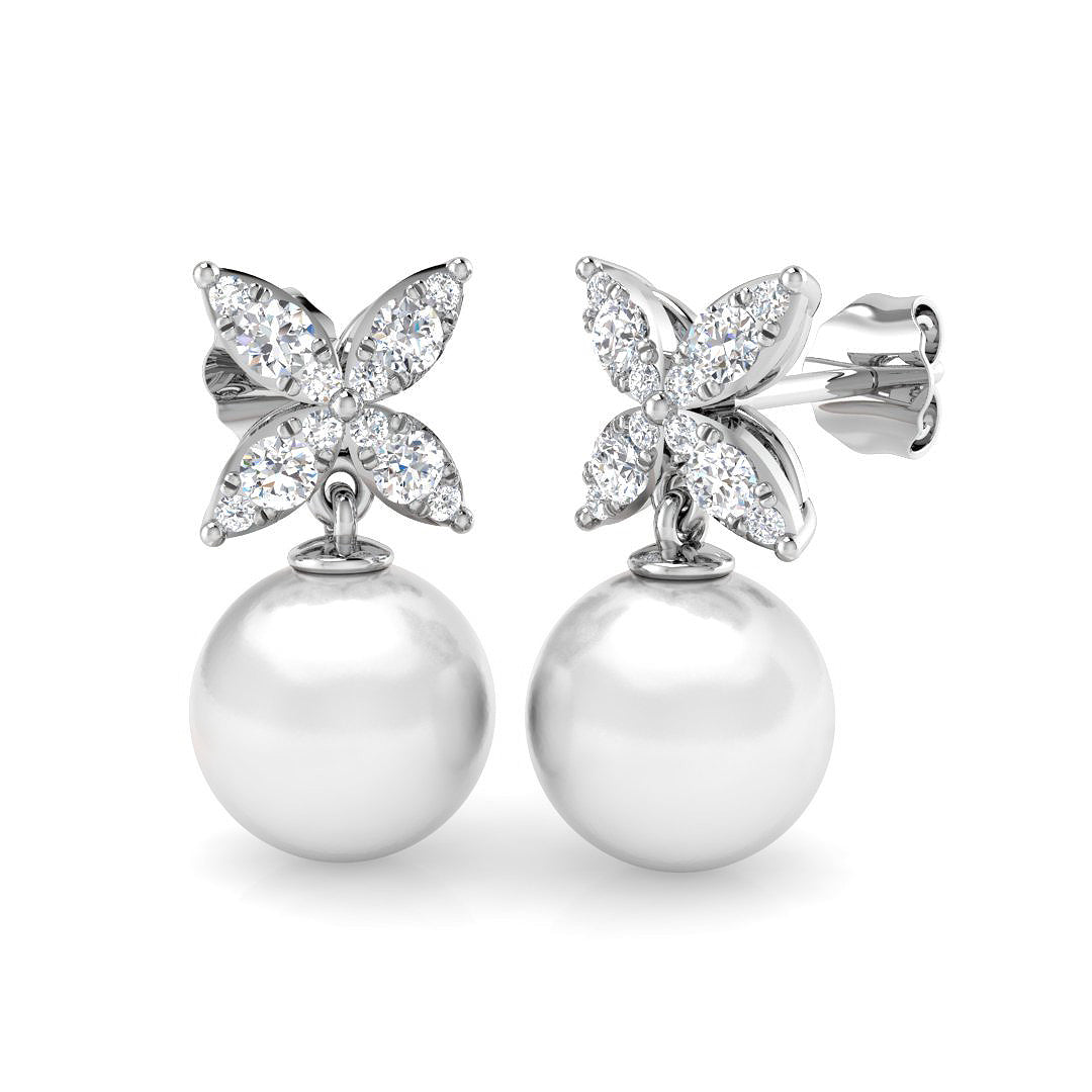 Conan Luxury Gold Pearl Diamond Earrings - 10.5ct Radiance