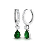 Hoop Earrings - Shaky Luxury 1.5ct Emerald Diamond Gold