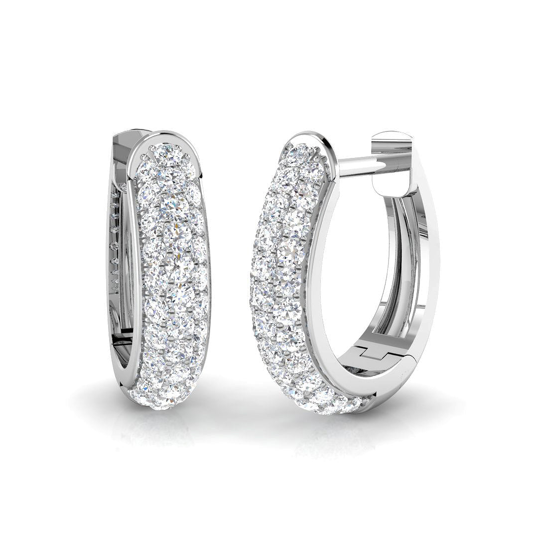 0.48ct Natural Diamond Round Cut Stud Earrings in 9K White Gold