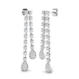 Dainty Gold Diamond Drop & Trilogy Earrings - 1ct Luxury Jewelry