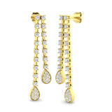 Dainty Gold Diamond Drop & Trilogy Earrings - 1ct Luxury Jewelry