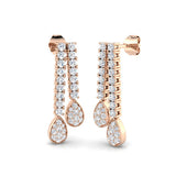 Stunning Curly 1.25ct Gold Drop & Trilogy Diamond Earrings