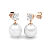 Clive Gold Pearl Diamond Earrings – 8ct Luxury Jewelry for Elegance
