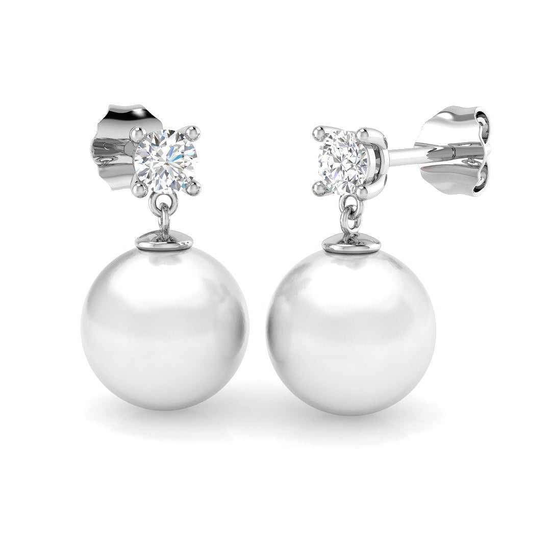 Clyde Pearl Gold Diamond Earrings - 7.5ct Luxury Jewelry Elegance