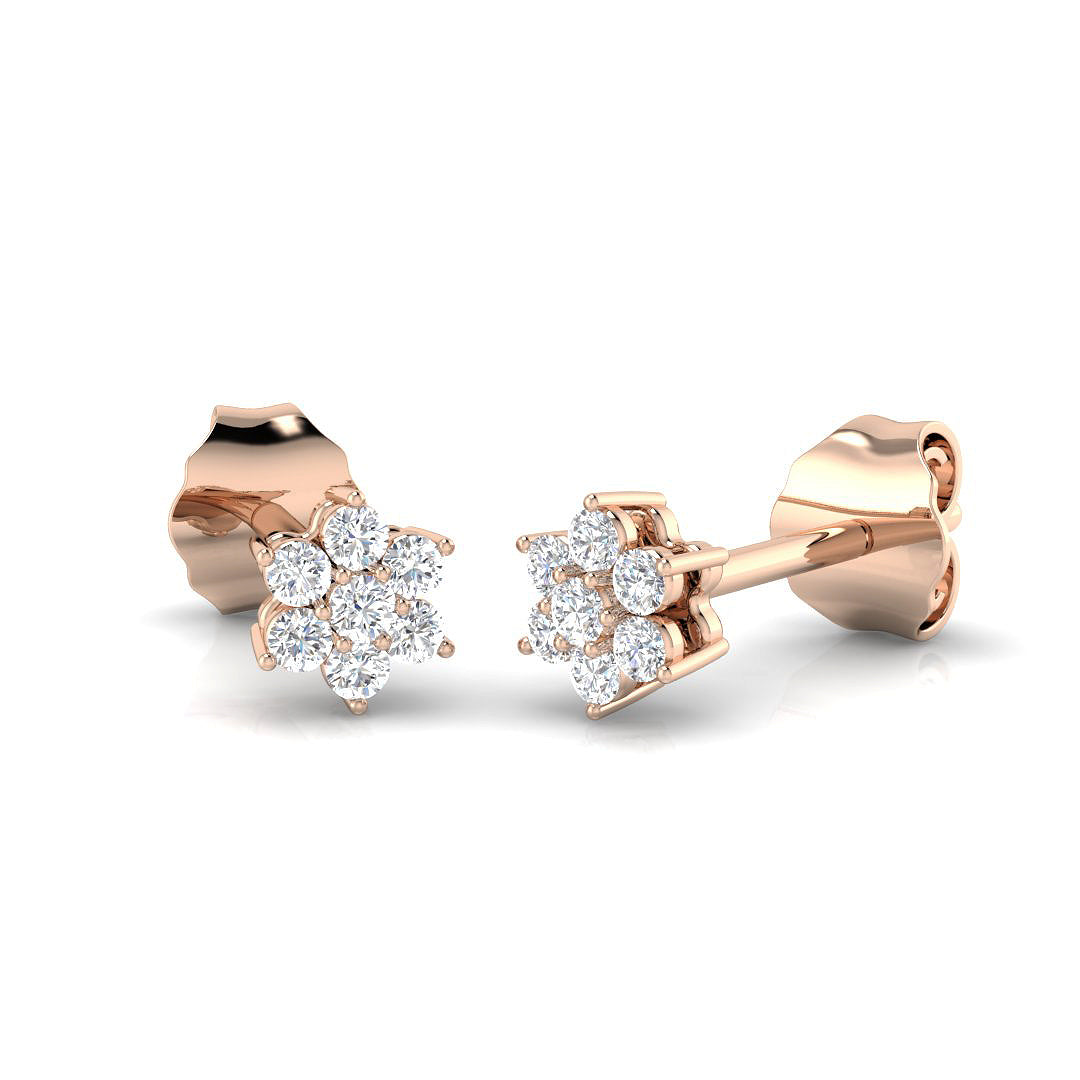 "Wren Gold Cluster Diamond Earrings - Luxurious Haute Couture Gemstone"