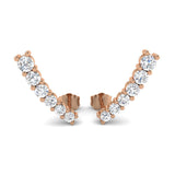 1ct Gold Diamond Crawlers - Elegant Luxury Earrings