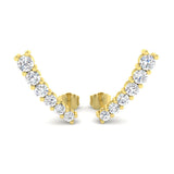 1ct Gold Diamond Crawlers - Elegant Luxury Earrings