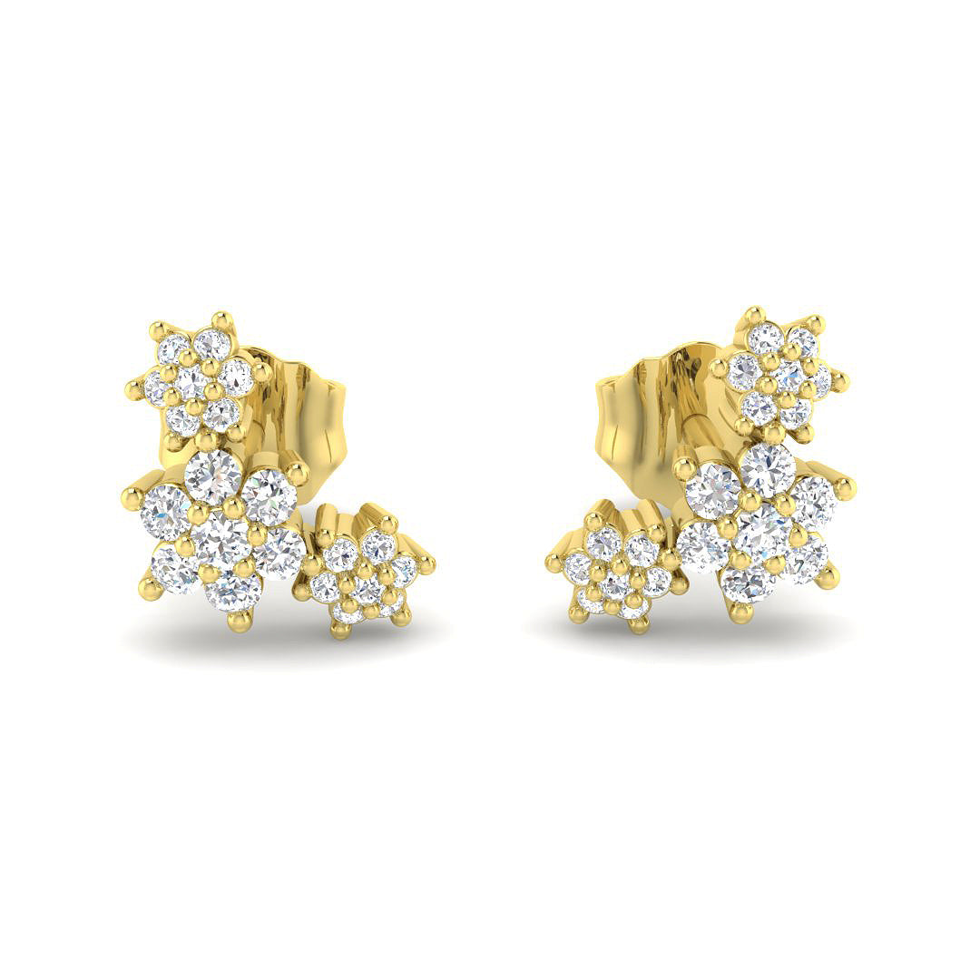 Gold Diamond Crawler Earrings - Elegant 0.2ct Luxury Jewelry