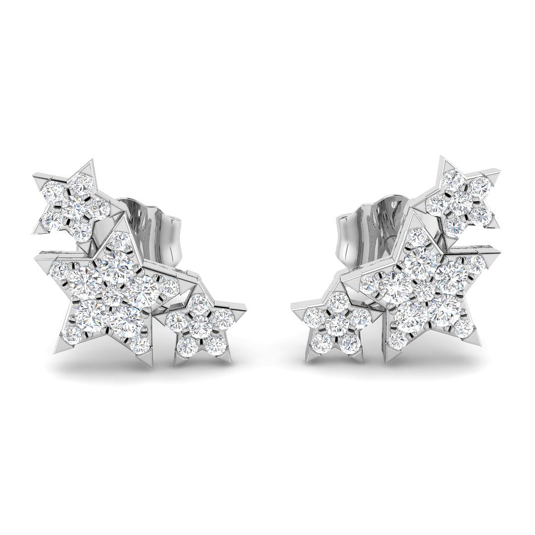 Gold Diamond Crawler Earrings | 0.2ct Luxury Jewelry Gift
