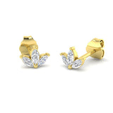 "Deely Gold Diamond Earrings - Elegant Shape, 0.2ct to 0.5ct"