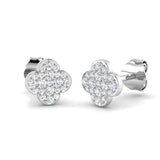 0.18ct Natural Diamond Round Cut Stud Earrings in 9K White Gold
