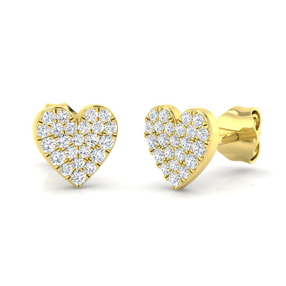 9ct Yellow Gold 0.2ct Natural Diamond Cluster Earrings