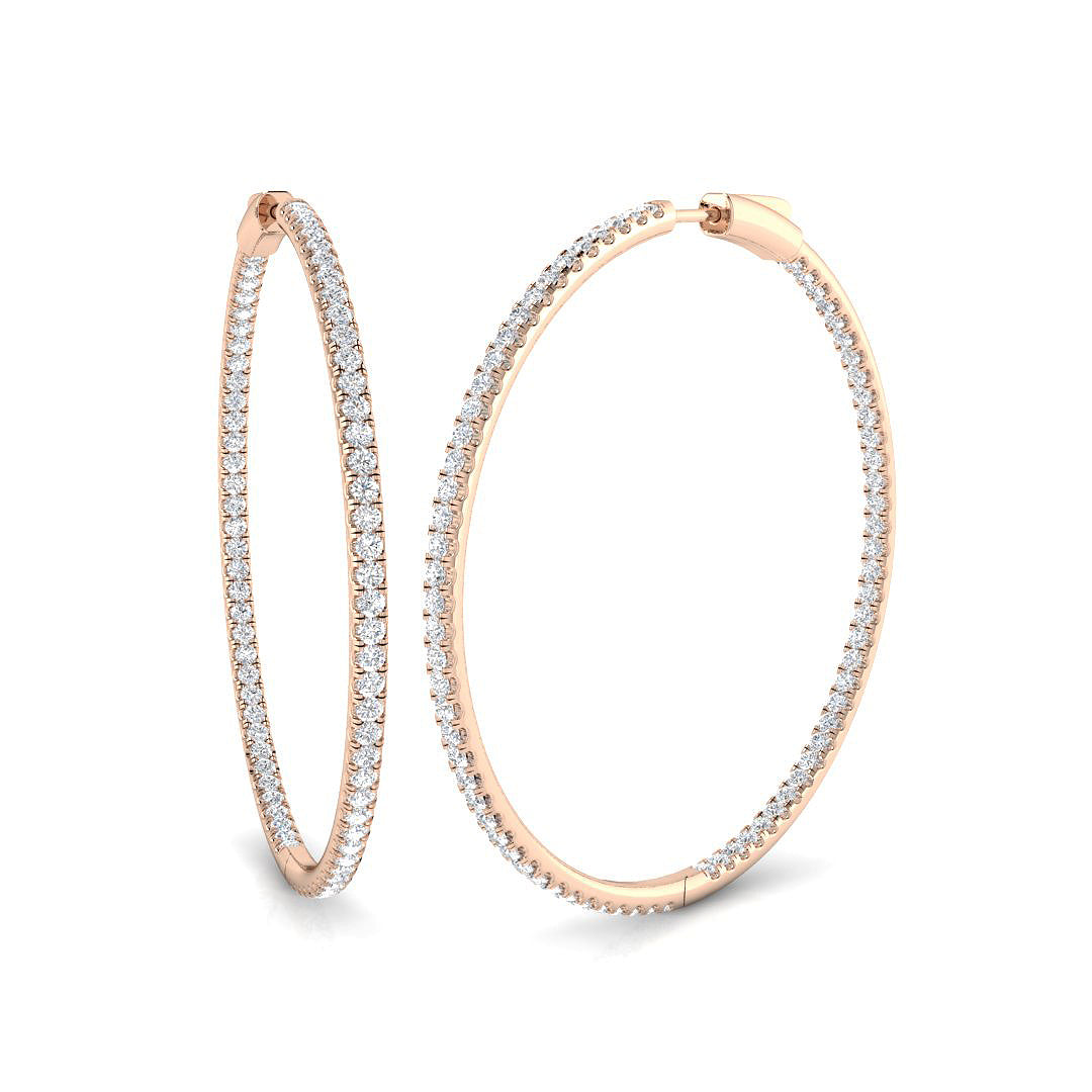 Hoop Earrings - Erfby 3ct Round Cut