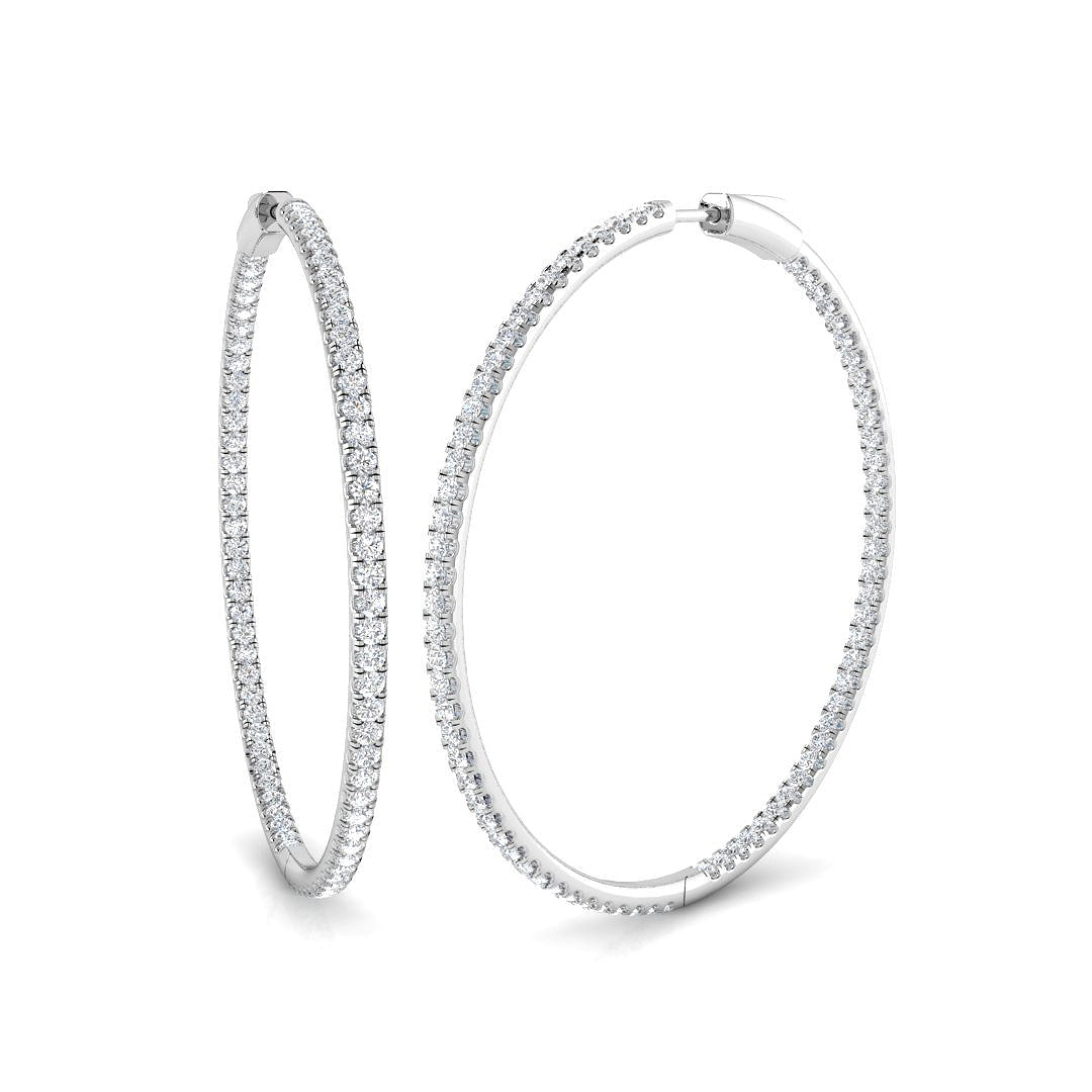 Hoop Earrings - Erfby 3ct Round Cut