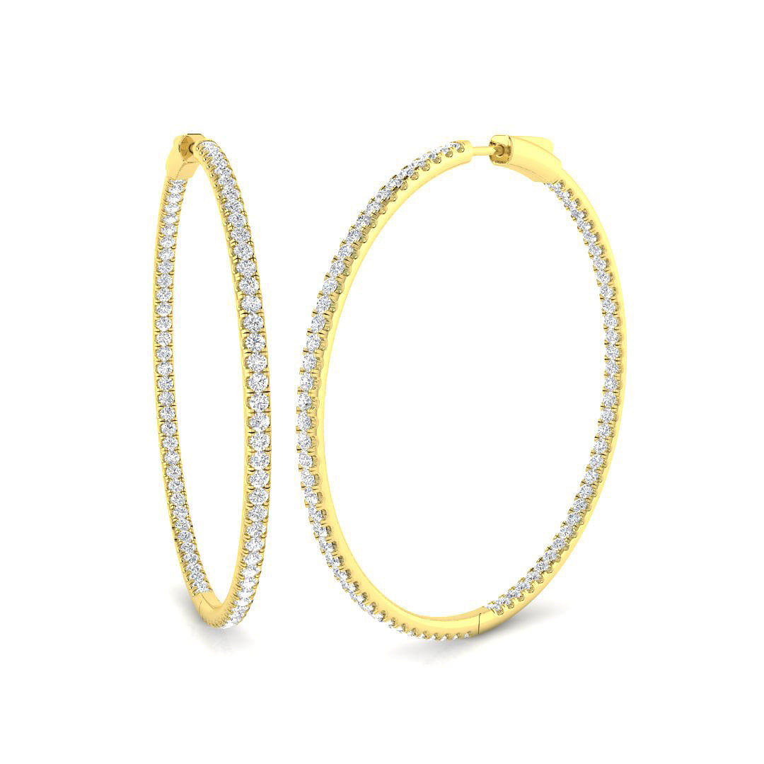 Hoop Earrings - Erfby 3ct Round Cut