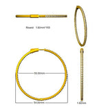 Boucles d'oreilles créoles en or 9K/18K et platine, serties de diamants ronds naturels et de synthèse taille pavé (3,25 ct).