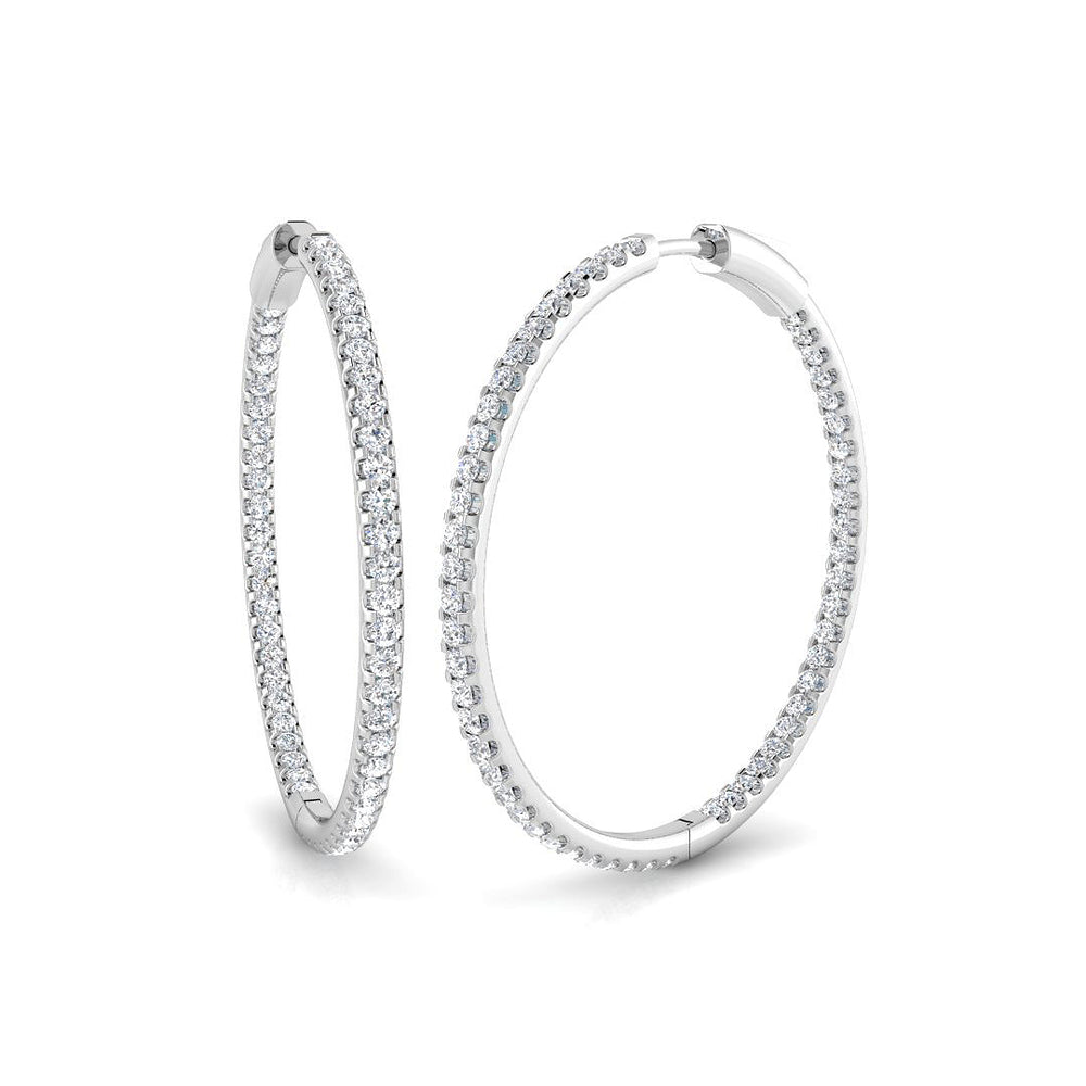 Hoop Earrings - Erfly 2ct Round Cut