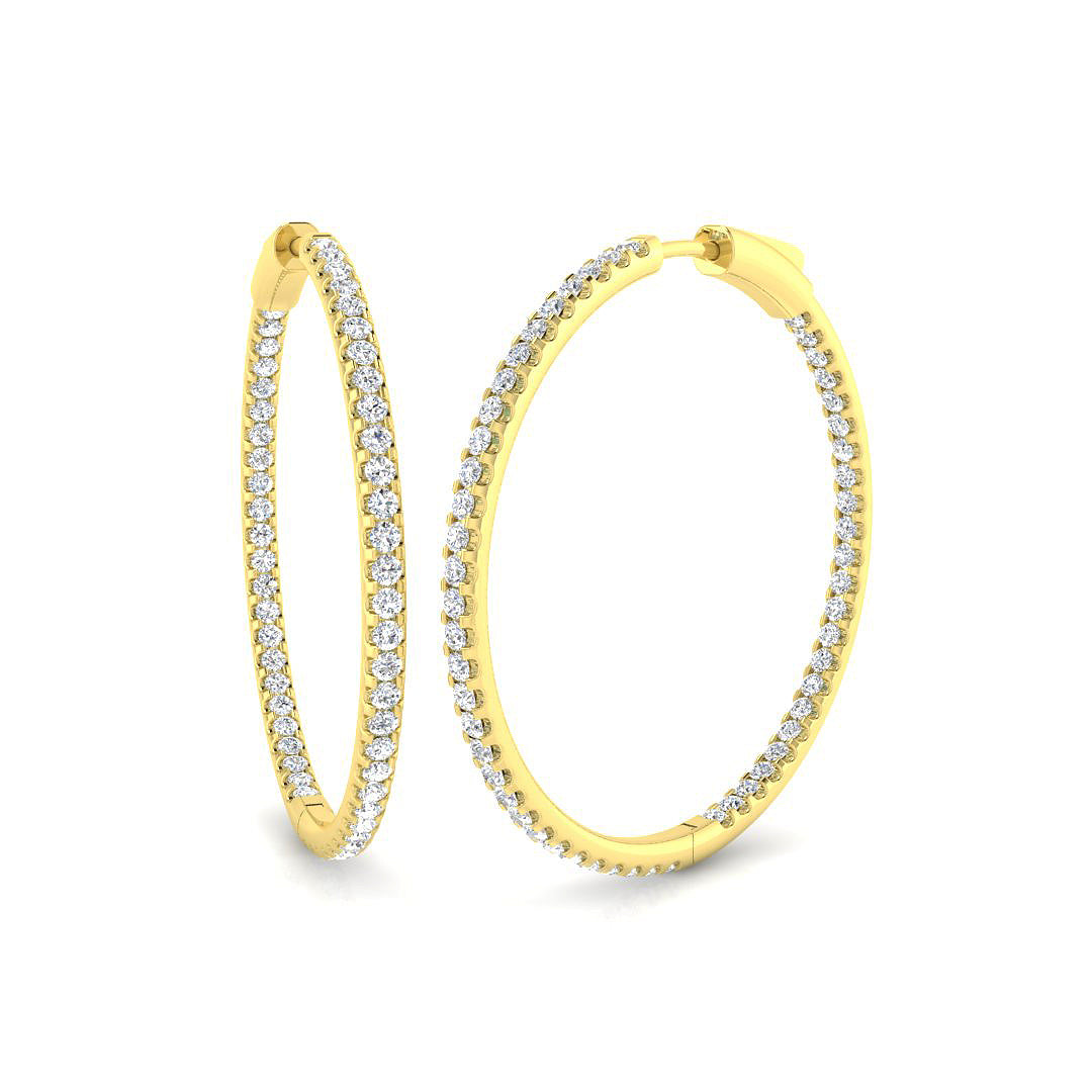 Hoop Earrings - Erfly 2ct Round Cut