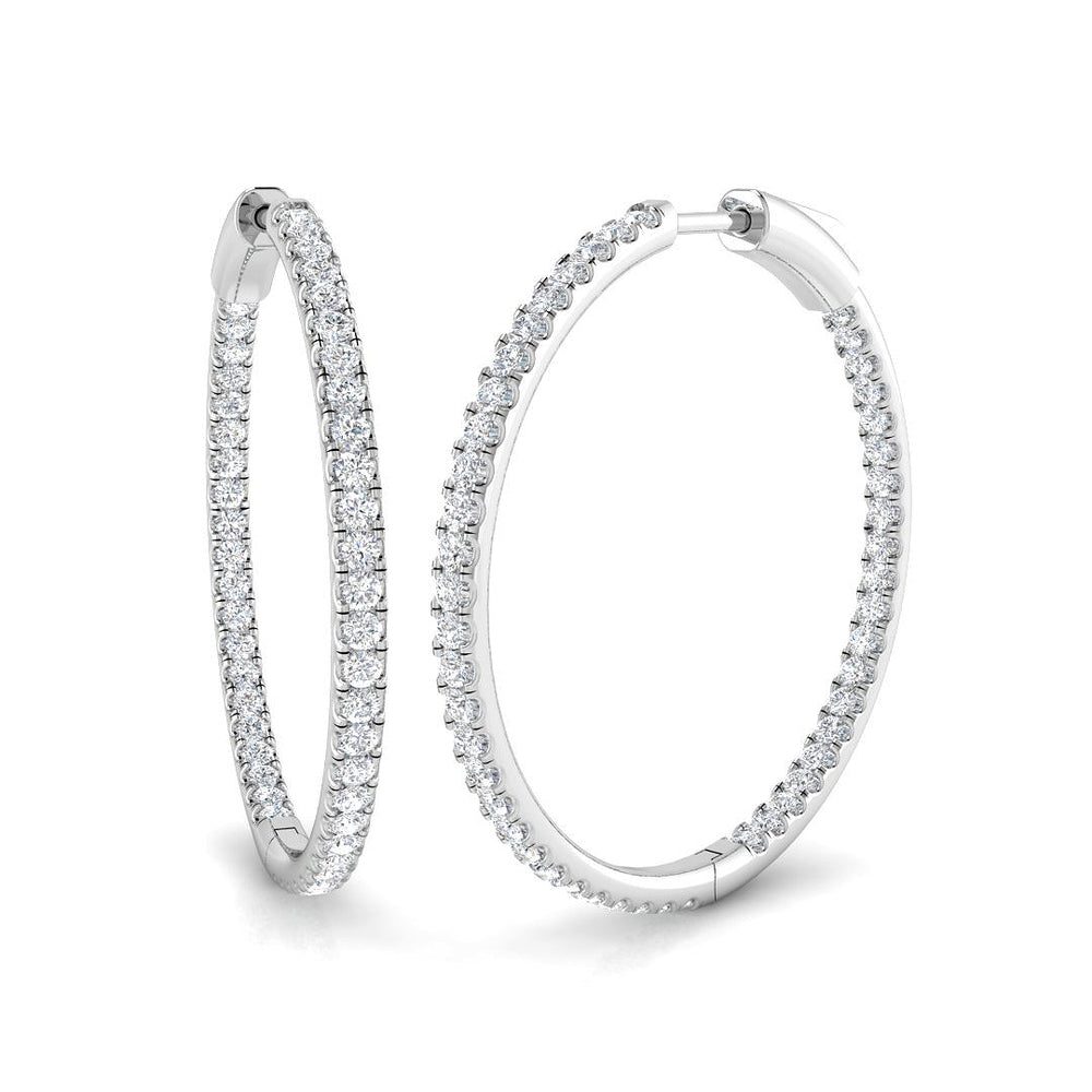 Hoop Earrings - Erewy 1.5ct Round Cut