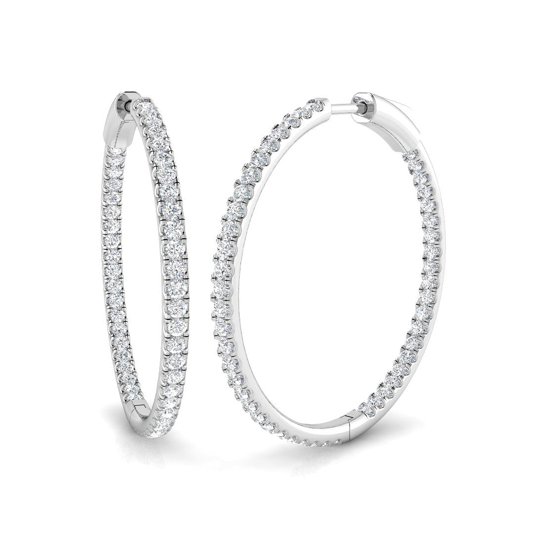 Hoop Earrings - Erewy 1.5ct Round Cut