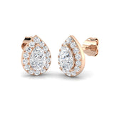 Halo Stud Earrings - 1.25 Carat Missy Pear Teardrop