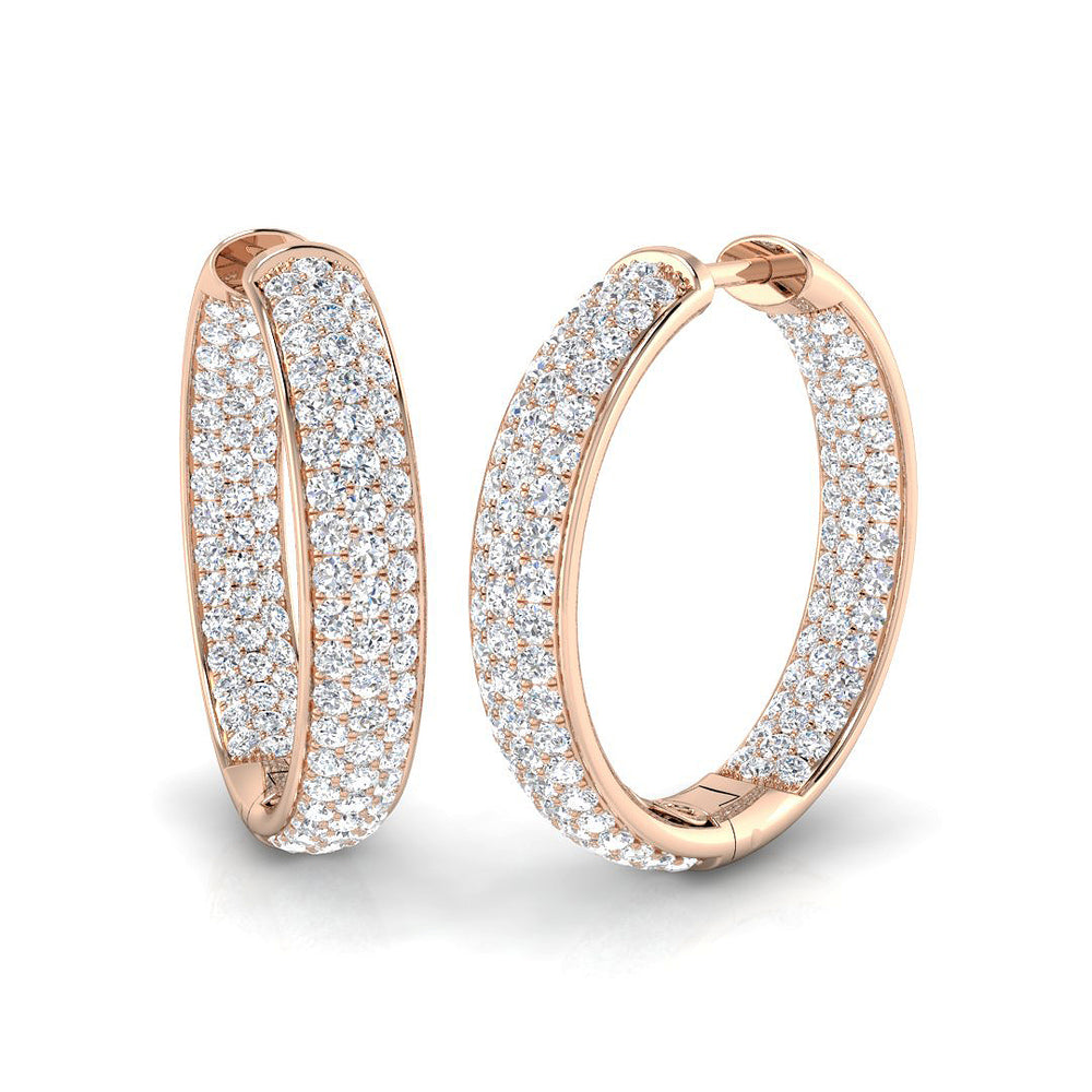 Hoop Earrings - 2.50 Carat Natural & Lab-Grown Diamond Sparkle