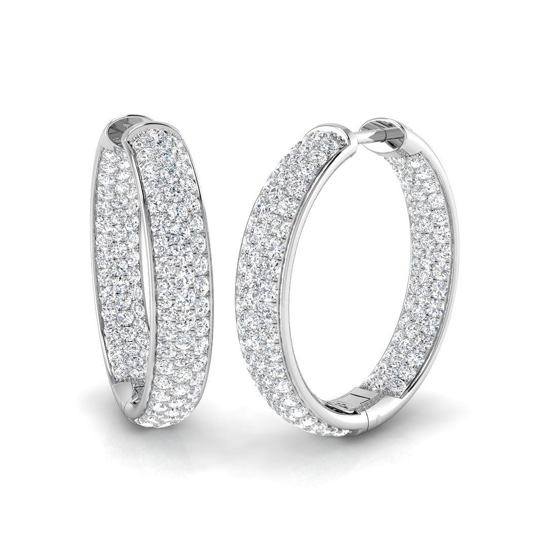 Hoop Earrings - 2.50 Carat Natural & Lab-Grown Diamond Sparkle
