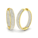 Hoop Earrings - 2.50 Carat Natural & Lab-Grown Diamond Sparkle