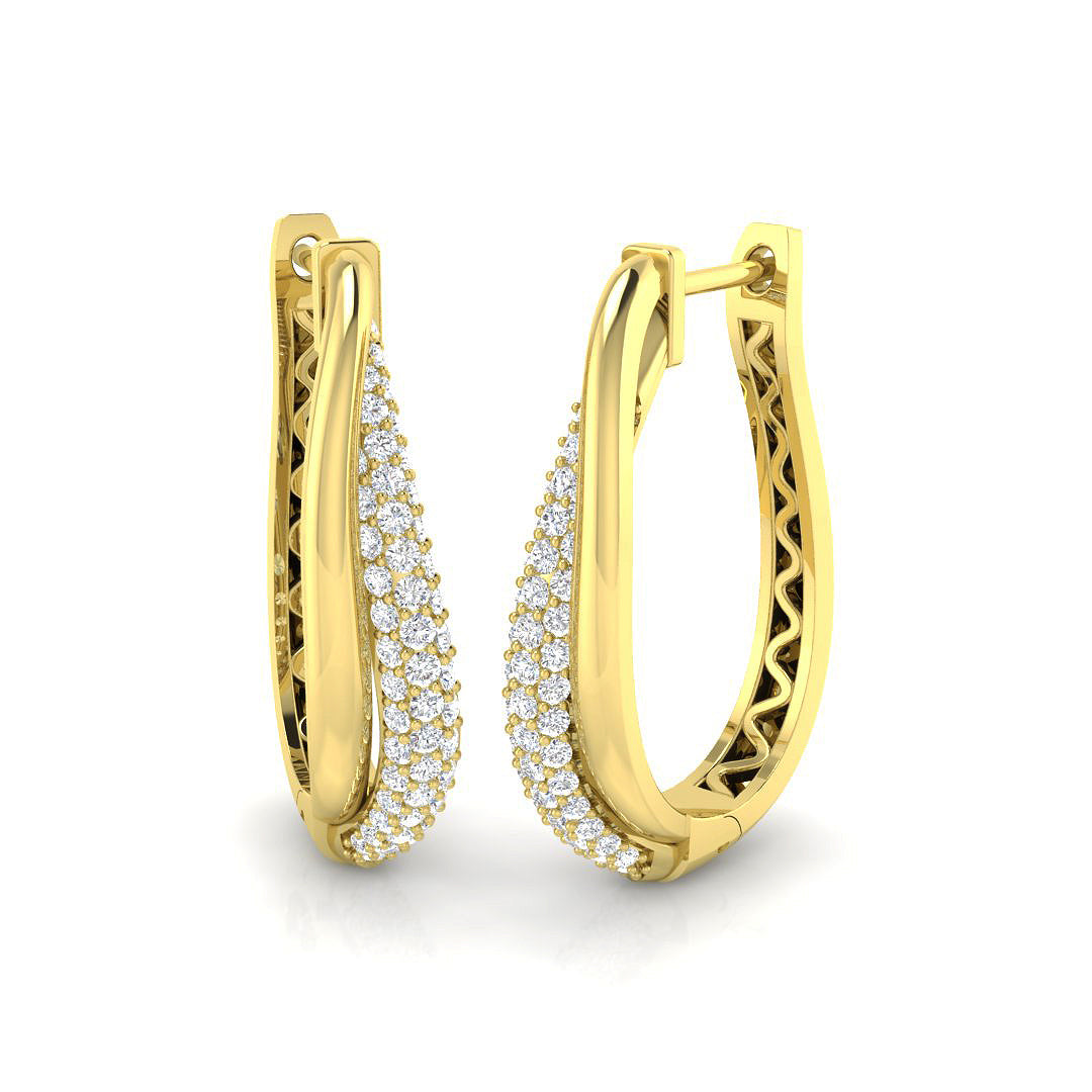 Hoop Earrings - Erhly 1ct Gold Pure Radiance