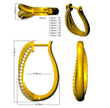 1.00 Carat Natural & Lab-Grown Round Cut Diamond Hoop Earrings | Pavé Setting