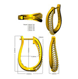 Boucles d'oreilles créoles en or serties de diamants ronds naturels/de synthèse de 0,75 carat - Poinçonnées au Royaume-Uni