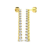 Fleur Luxury Gold Drop & Trilogy Diamond Earrings 1ct to 1.75ct
