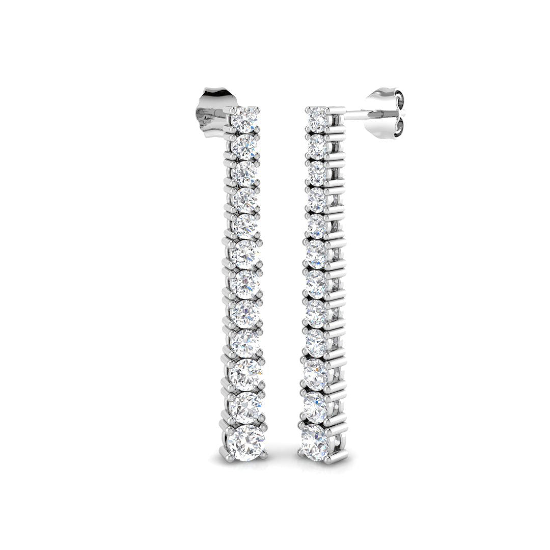 1.83ct Lab Diamond Round Cut Stud Earrings in 9K White Gold