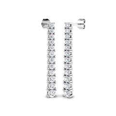 1.9 Carat D-E/VS Lab Grown Diamond Drop & Trilogy Earring 9k White Gold Ready To Ship