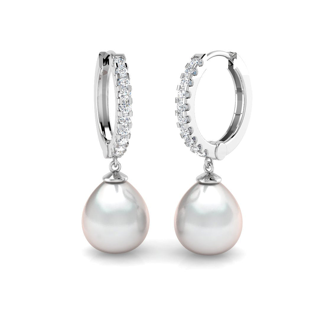 Clara 8.5ct Gold Pearl Diamond Earrings - Elegant Luxury Jewelry
