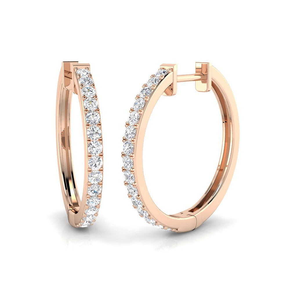 Hoop Earrings - Ergny 0.5ct Round Cut Diamond Pure Radiance