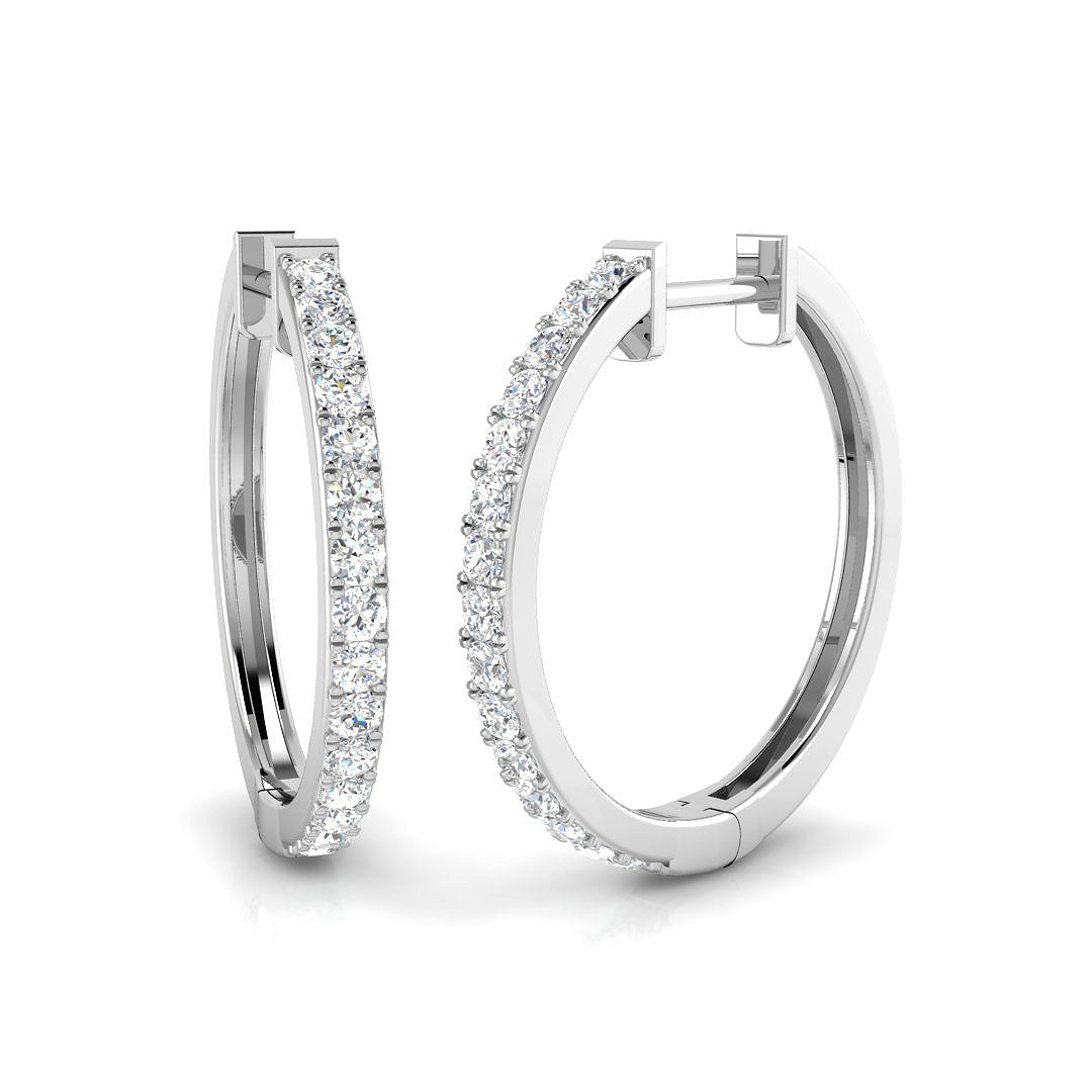 Hoop Earrings - Ergny 0.5ct Round Cut Diamond Pure Radiance