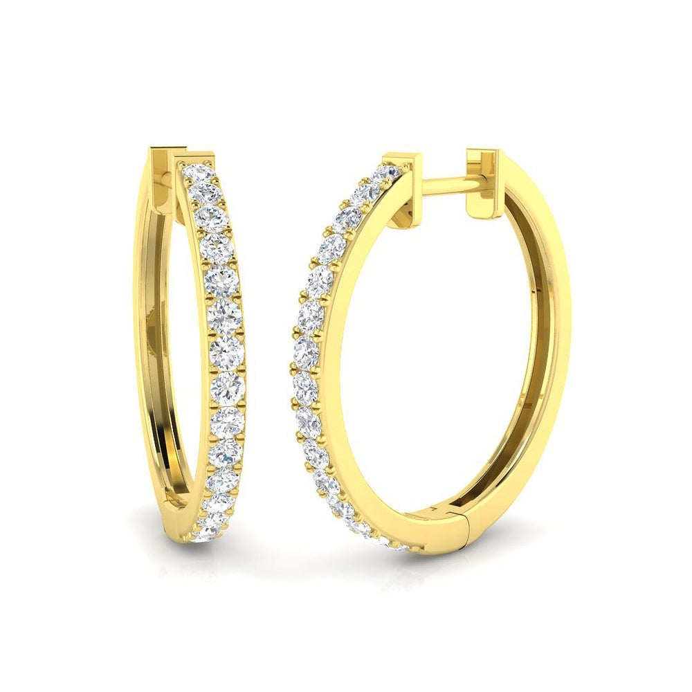 Hoop Earrings - Ergny 0.5ct Round Cut Diamond Pure Radiance