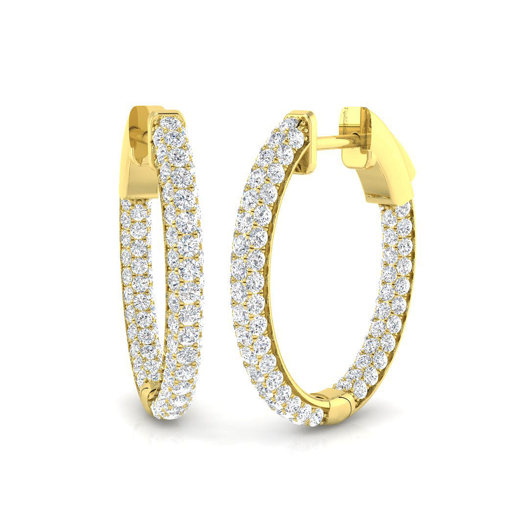 Hoop Earrings - Ergsy 1.75ct Round Cut Diamond Pure Radiance