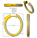 Boucles d'oreilles créoles en or serties de diamants ronds naturels/de synthèse de 2,50 carats - Fabrication britannique