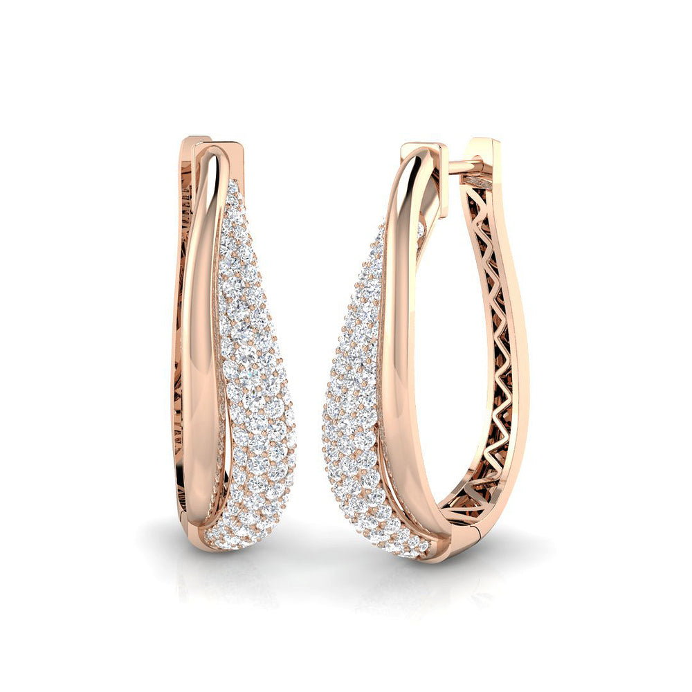 Hoop Earrings - 1.5ct Baguette Diamond Channel Set